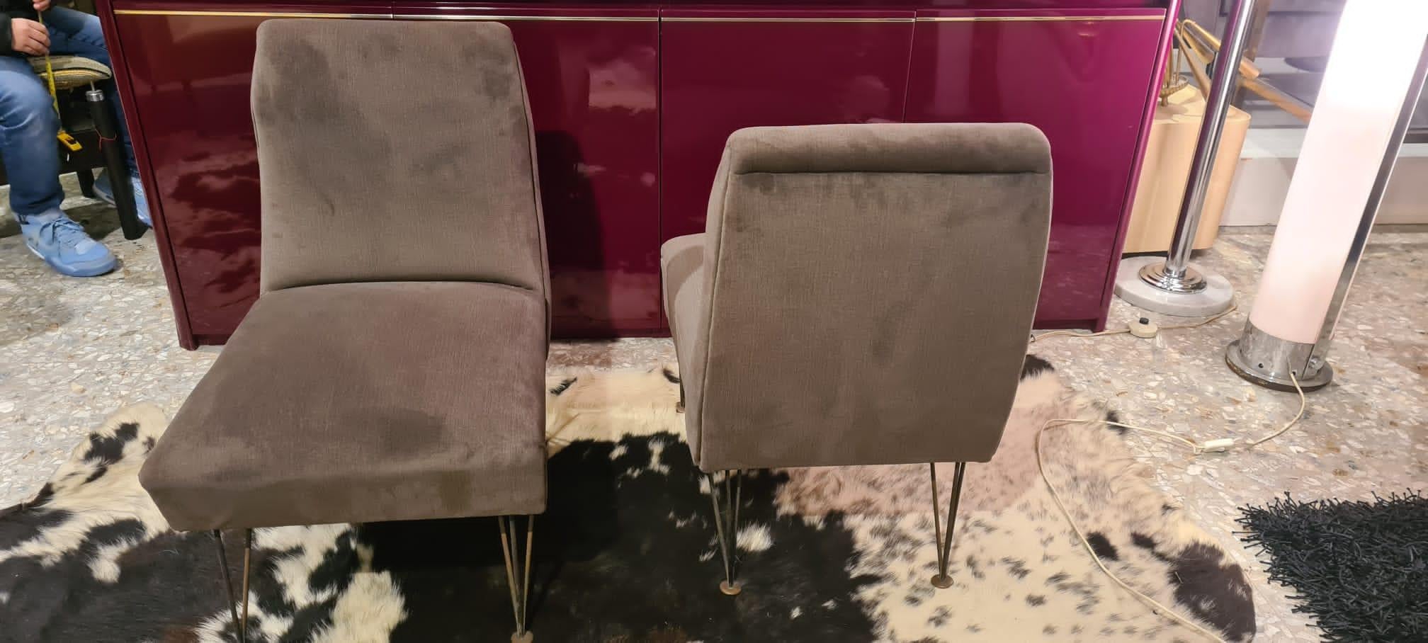 Pair of armchairs produced in Italy in the 60s, attributable for style and manufacturing to the Rima company. The armchairs have been reworked and are in excellent condition.