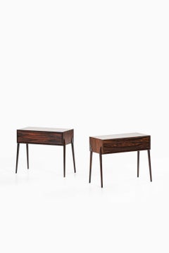 Pair of Rimbert Sandholt Bedside Tables in Rosewood by Glas & Trä Hovmantorp