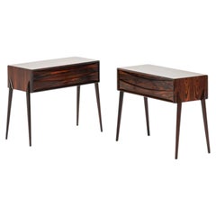 Pair of Rimbert Sandholt Bedside Tables in Rosewood by Glas & Trä Hovmantorp