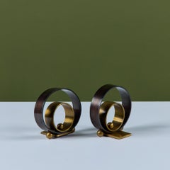 Pair of Ring Bookends by Walter von Nessen for Chase USA