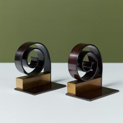 Art Deco Bookends by Walter Von Nessen for Chase Brass, USA, 1930s