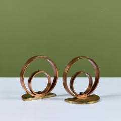 Pair of Ring Bookends in the Style of Walter von Nessen for Chase USA