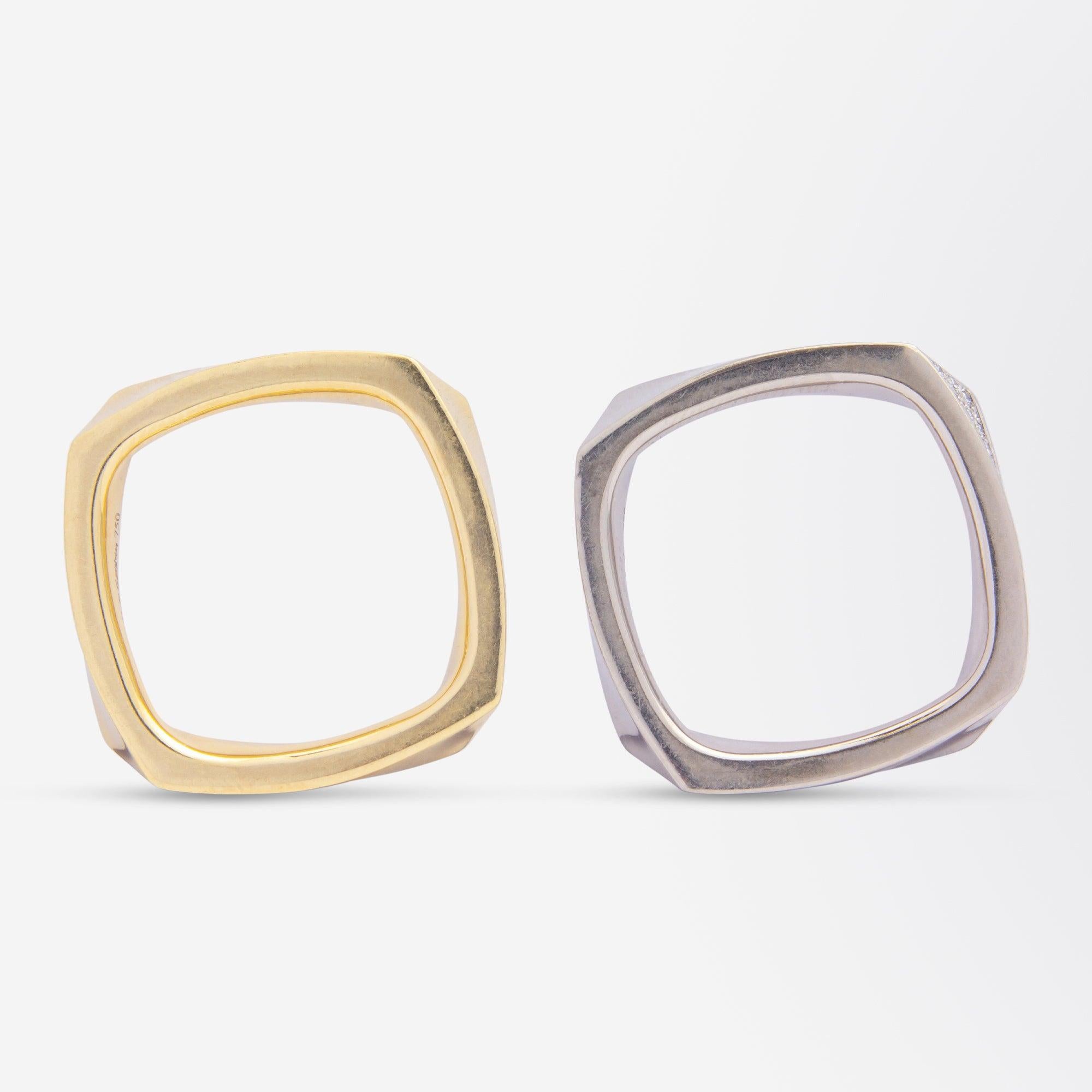 Brilliant Cut Pair of Rings by Frank Gehry for Tiffany & Co