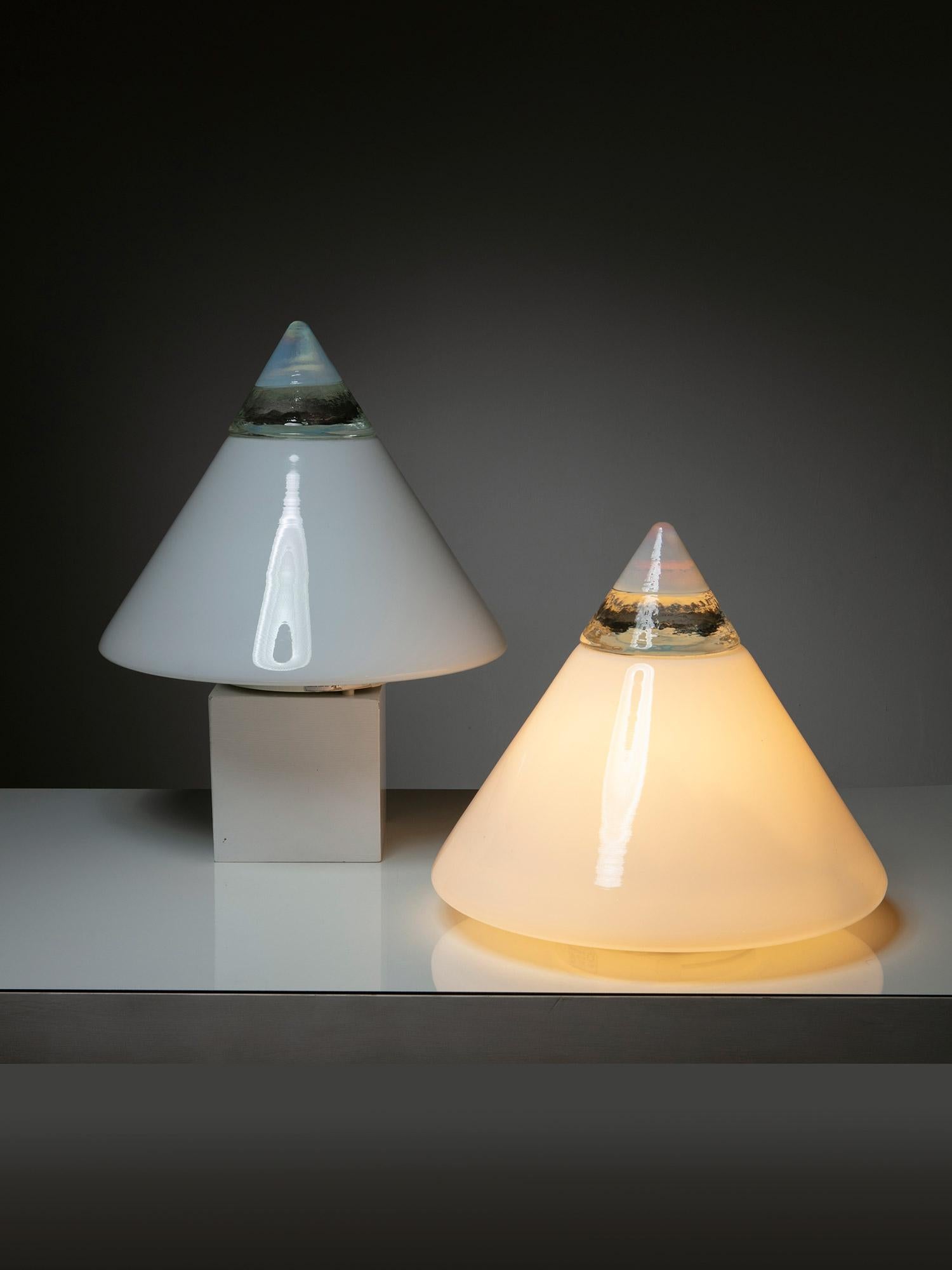 Italiano Coppia di lampade da tavolo in vetro di Murano 