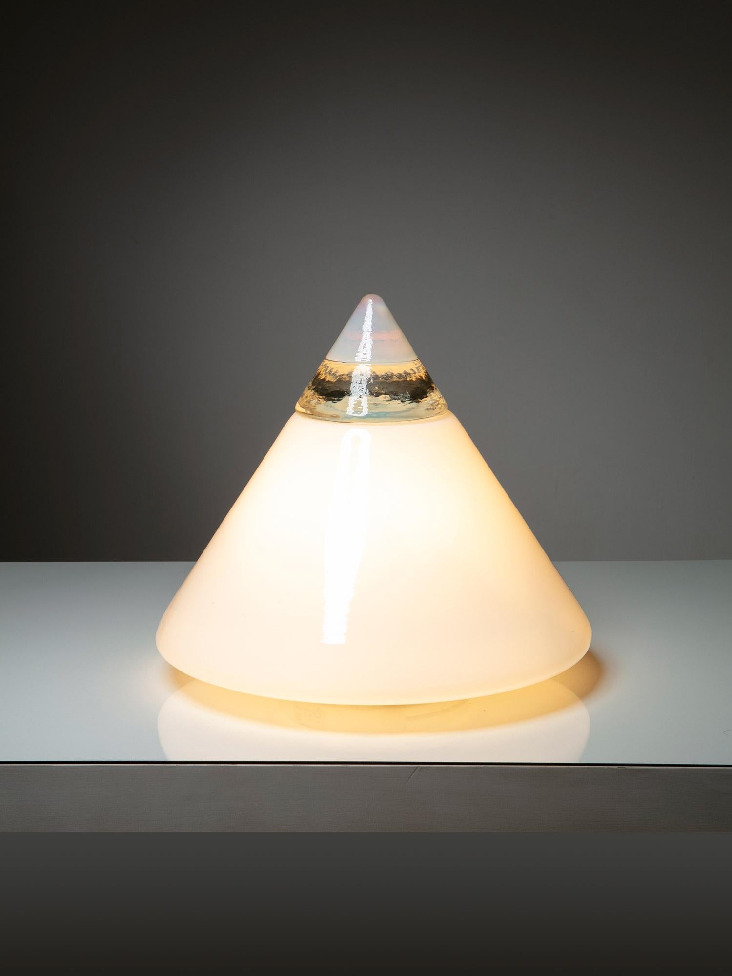 Coppia di lampade da tavolo in vetro di Murano 