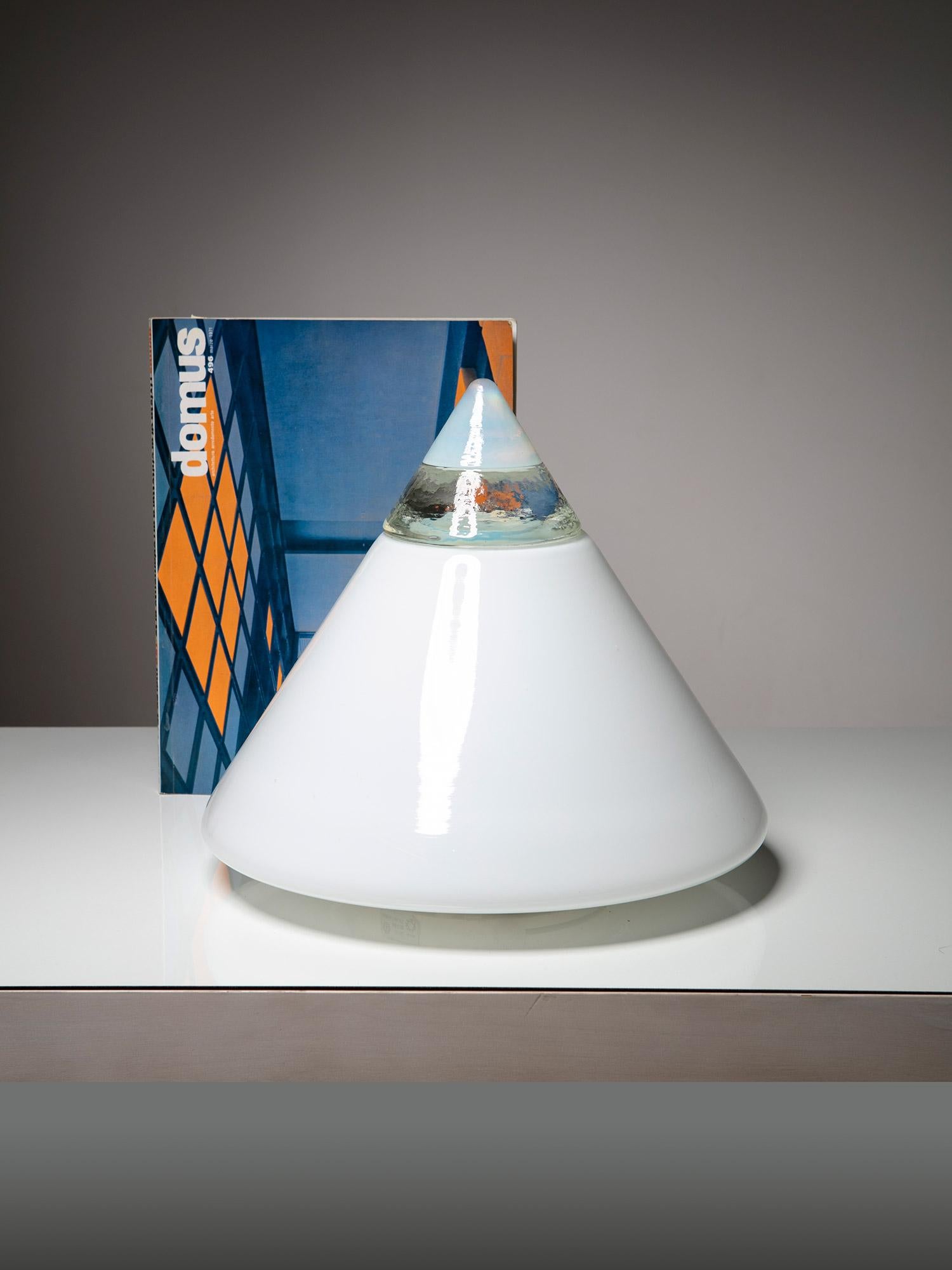Coppia di lampade da tavolo in vetro di Murano 