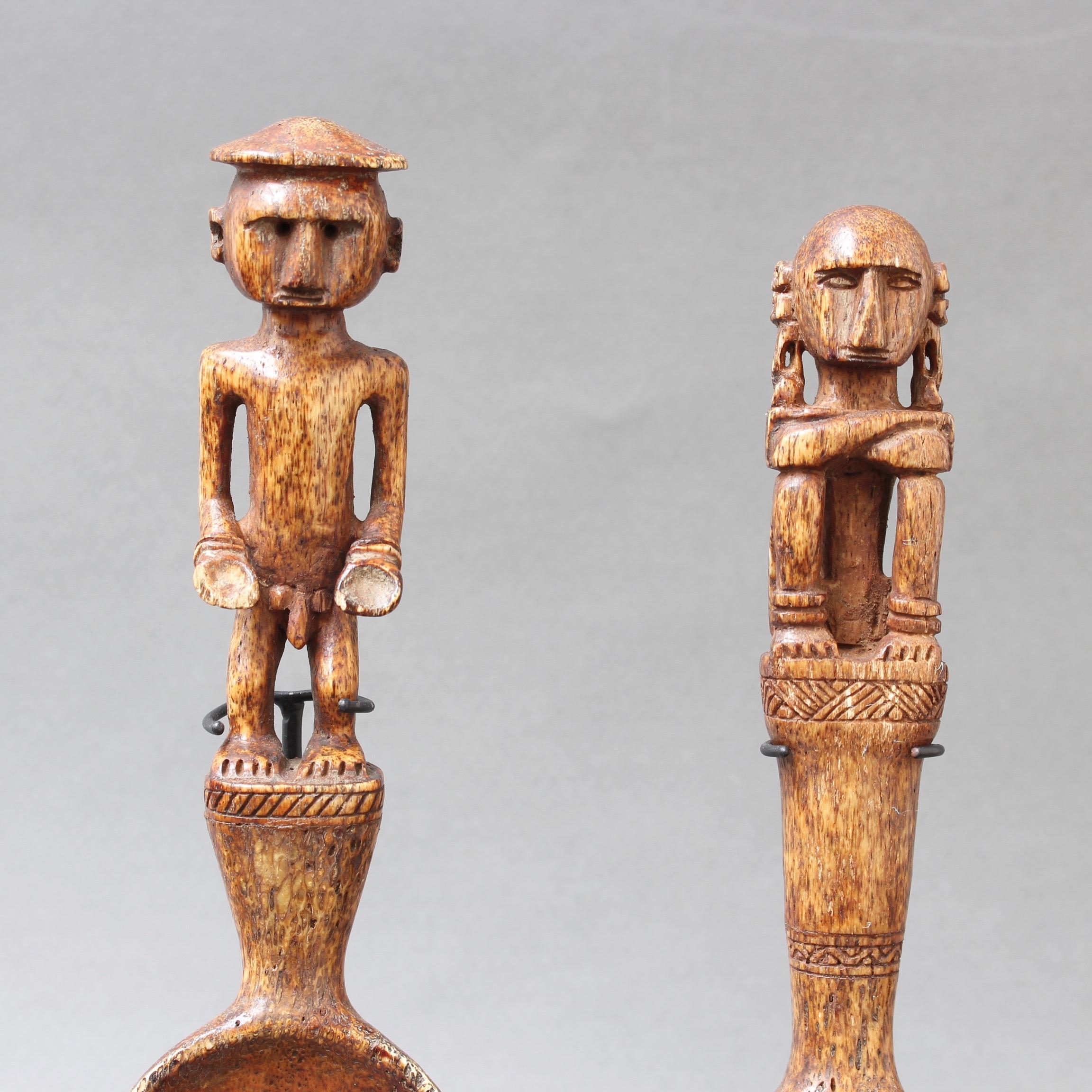 Indonesian Pair of Ritual Spoons from Timor Island, circa 1950s For Sale