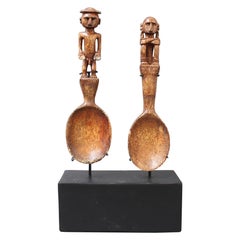 Vintage Pair of Ritual Spoons from Timor Island, circa 1950s