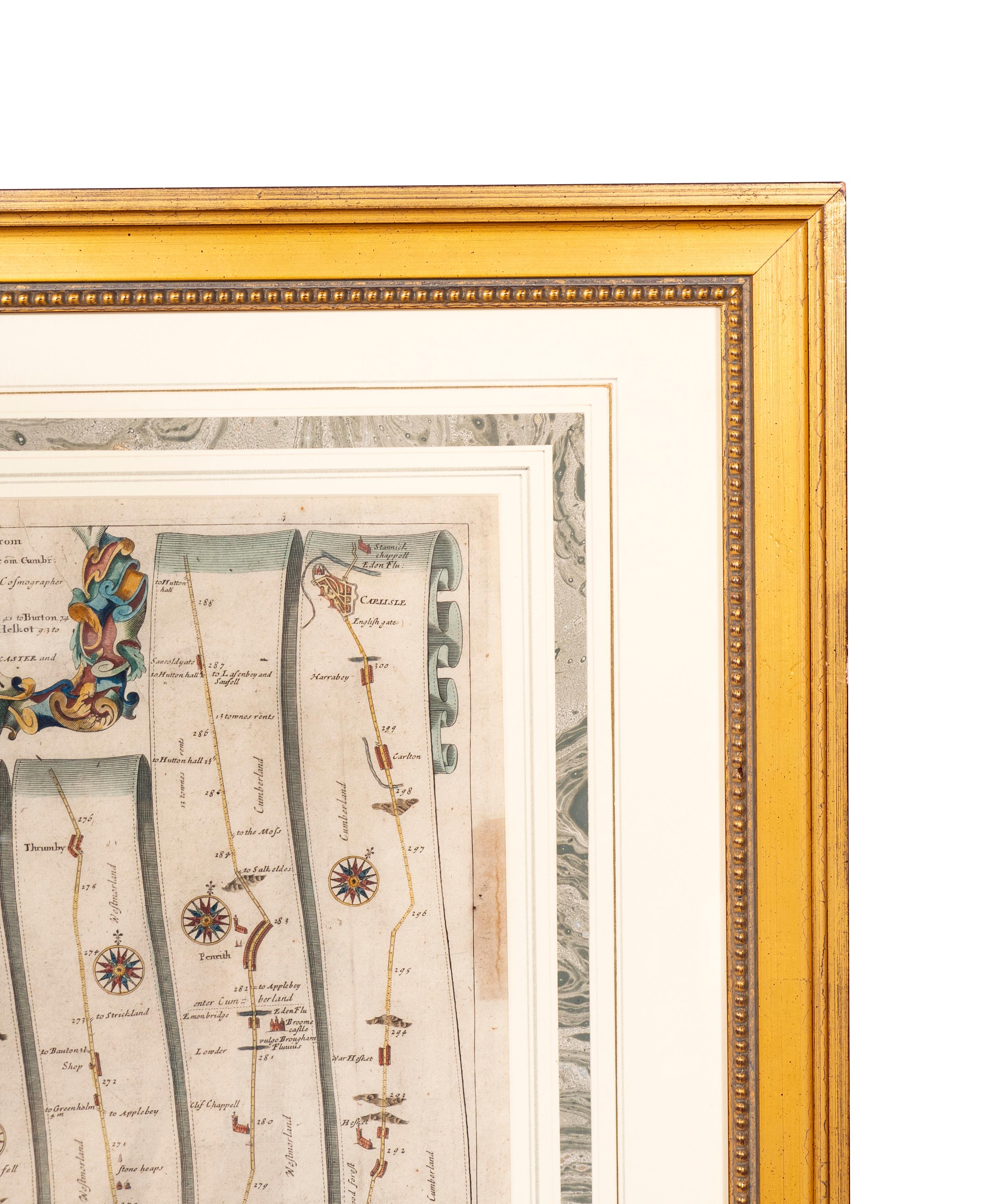 Late 17th Century Pair of Road Maps of England by John Ogilby For Sale