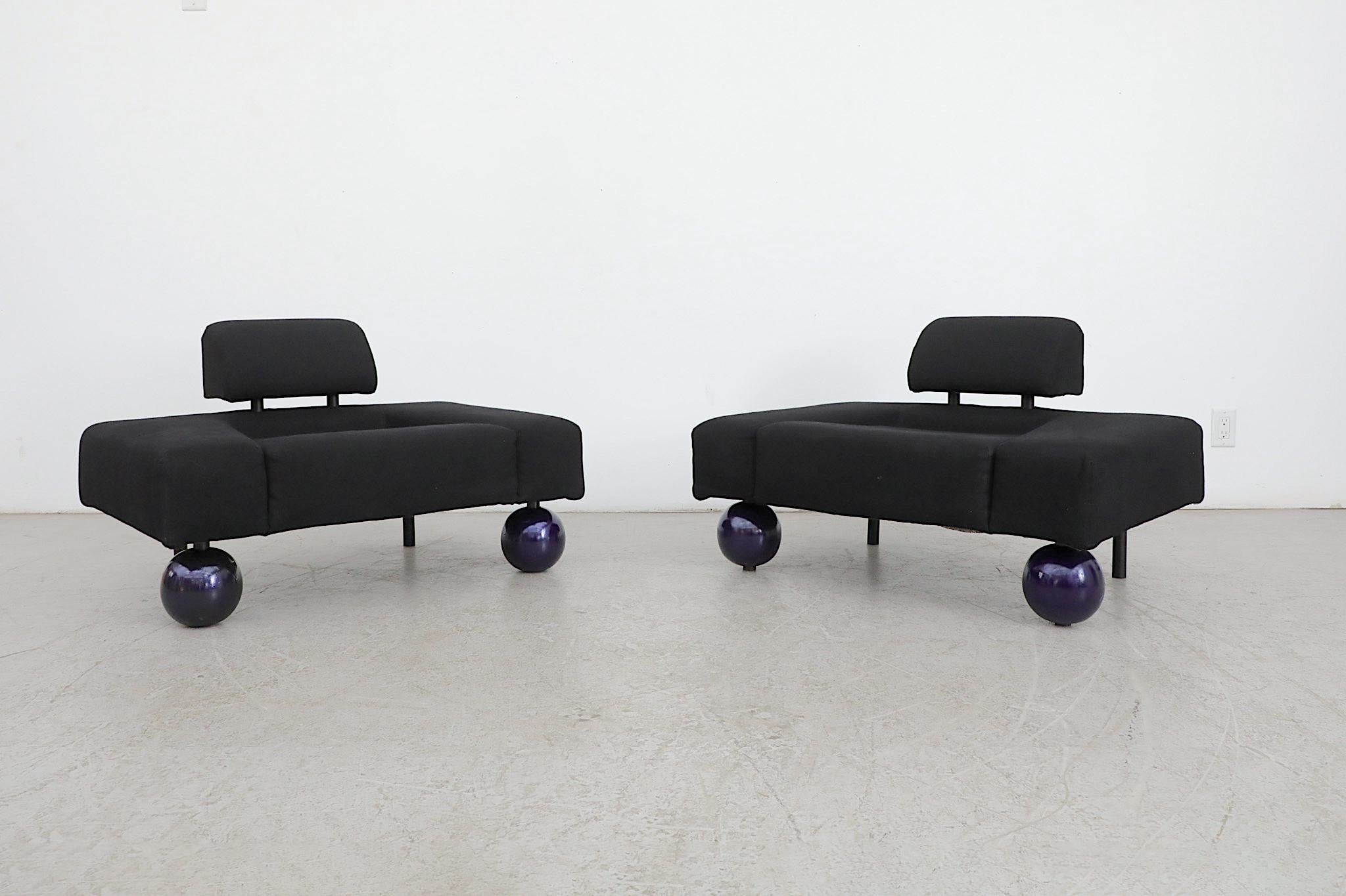 Pair of Rob Eckhardt 'Pouffe Garni' Lounge chairs for Pastoe, 1986 For Sale 10