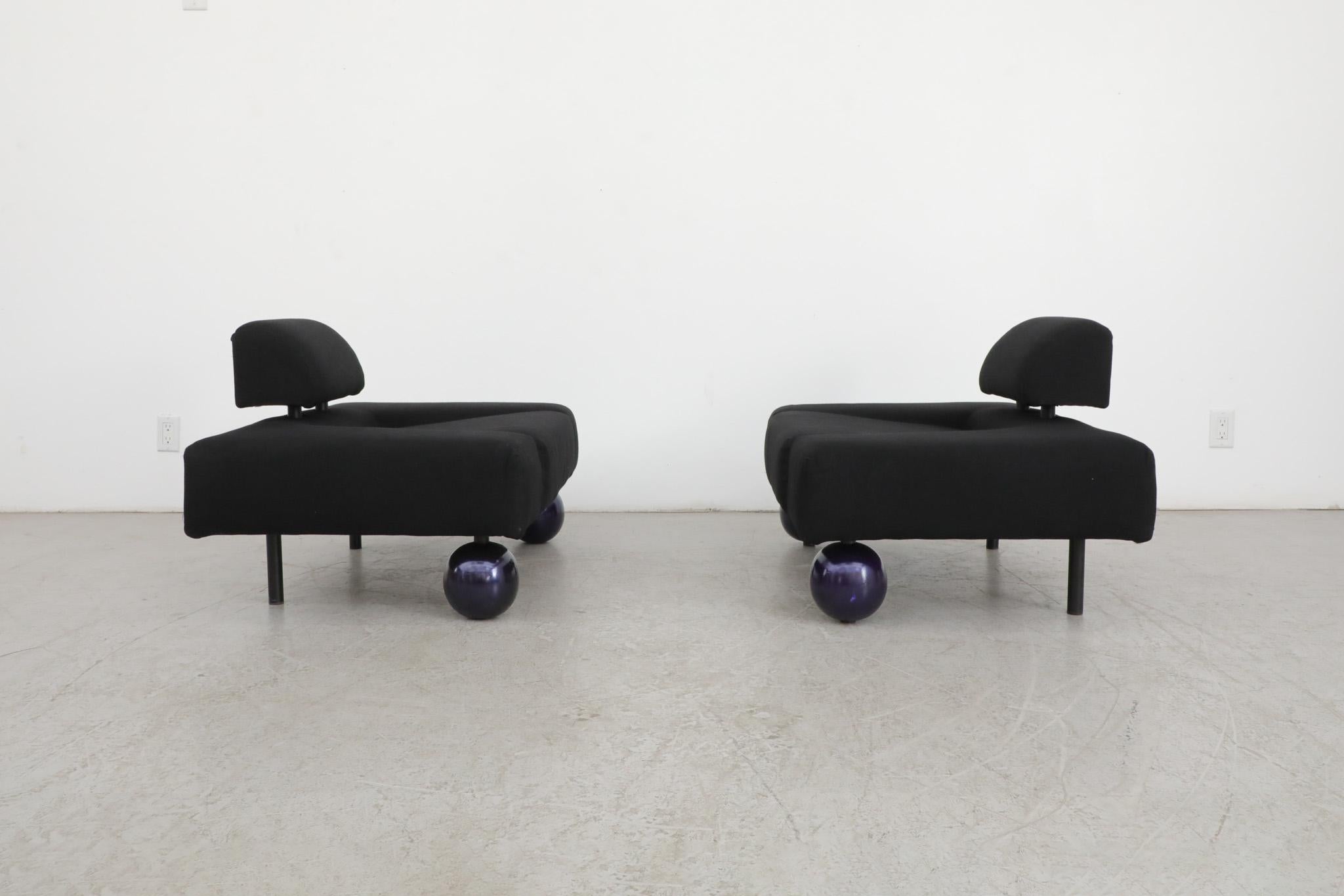 Mid-Century Modern Pair of Rob Eckhardt 'Pouffe Garni' Lounge chairs for Pastoe, 1986 For Sale