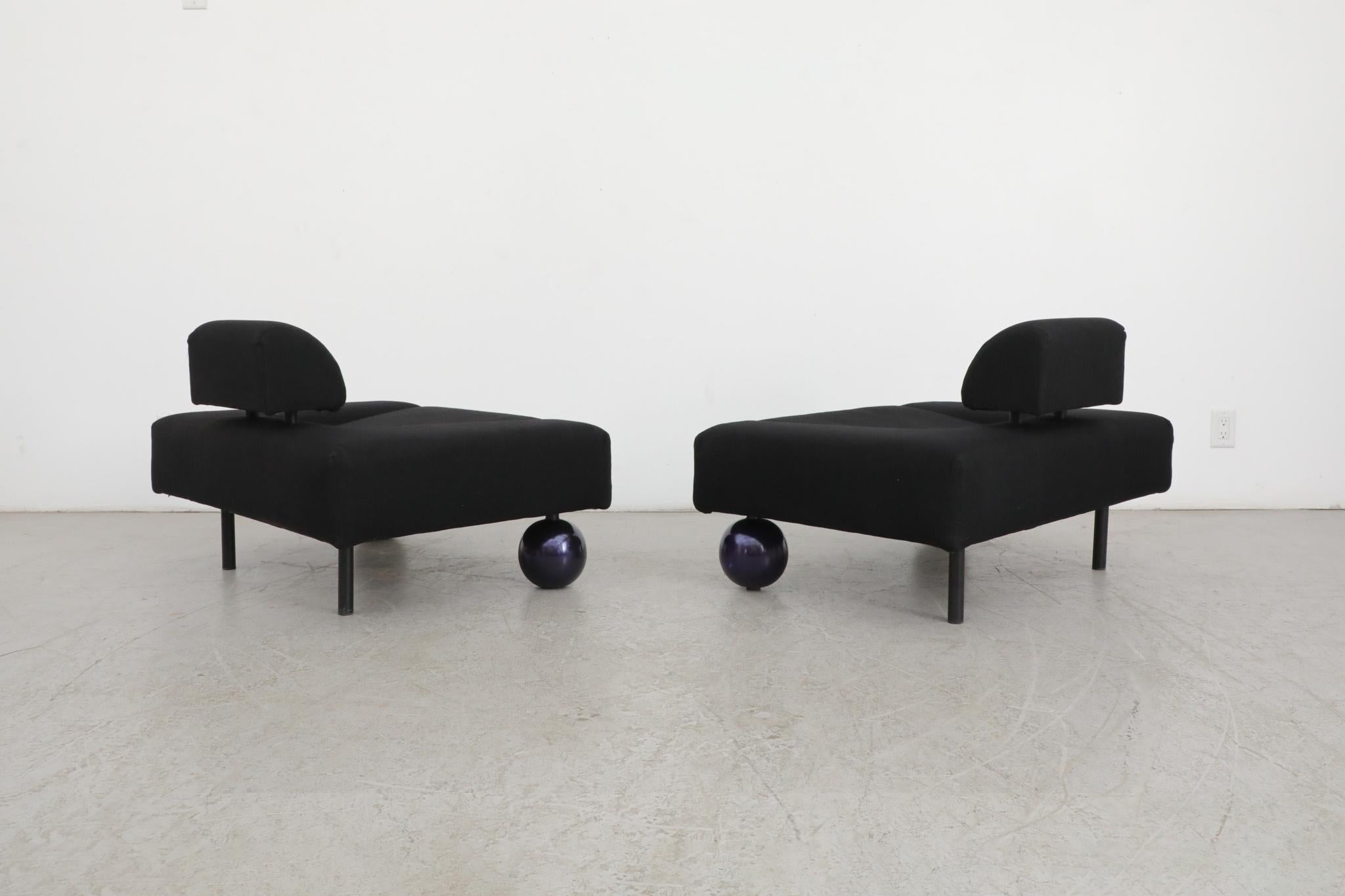 Dutch Pair of Rob Eckhardt 'Pouffe Garni' Lounge chairs for Pastoe, 1986 For Sale