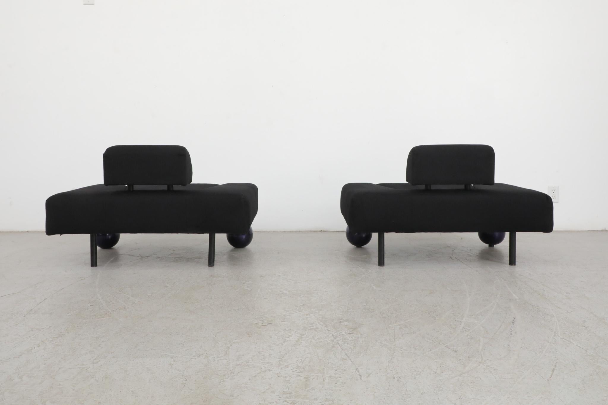 Pair of Rob Eckhardt 'Pouffe Garni' Lounge chairs for Pastoe, 1986 In Good Condition For Sale In Los Angeles, CA