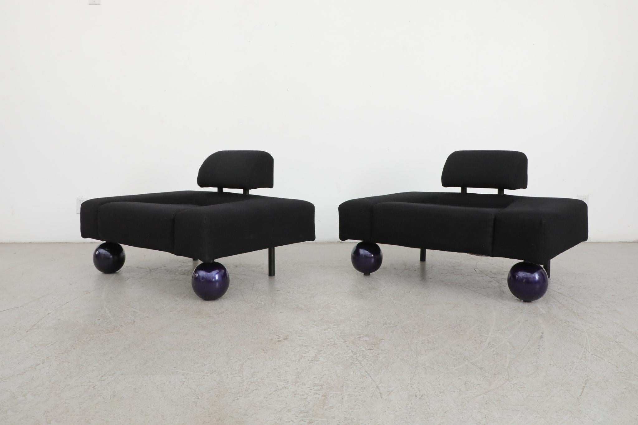 Late 20th Century Pair of Rob Eckhardt 'Pouffe Garni' Lounge chairs for Pastoe, 1986 For Sale