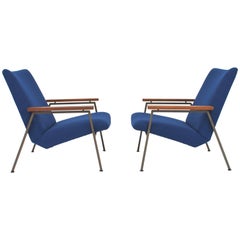 Pair of Rob Parry Lounge Armchairs with New Kvadrat Upholstery, circa 1950