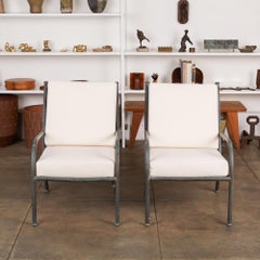 Pair of Robert Lewis Bronze Patio Lounge Chairs