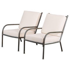 Pair of Robert Lewis Bronze Patio Lounge Chairs