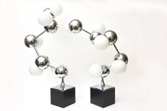 Robert Sonneman Atomic Molecule Sculptural Lamps Mid-Century Modern