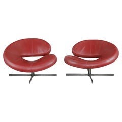 Pair of Roberto TAPINASSI & Maurizio MANZONI, Red Nuage Lounge Chair