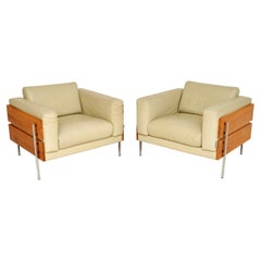 Pair of Robin Day Leather Forum Armchairs for Habitat