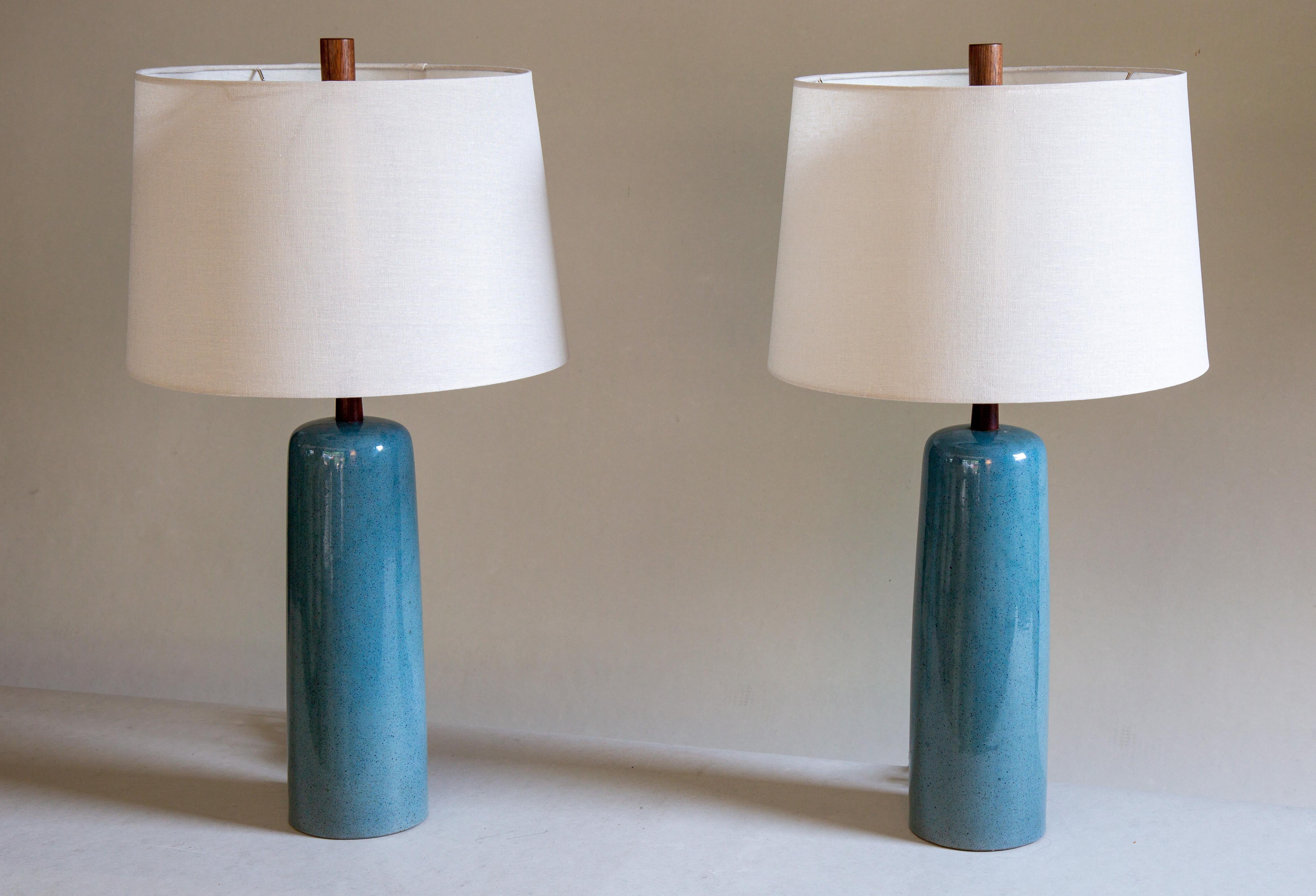 Mid-Century Modern Pair of Robins Egg Blue Jane and Gordon Martz Table Lamps M41 Mid Century Modern