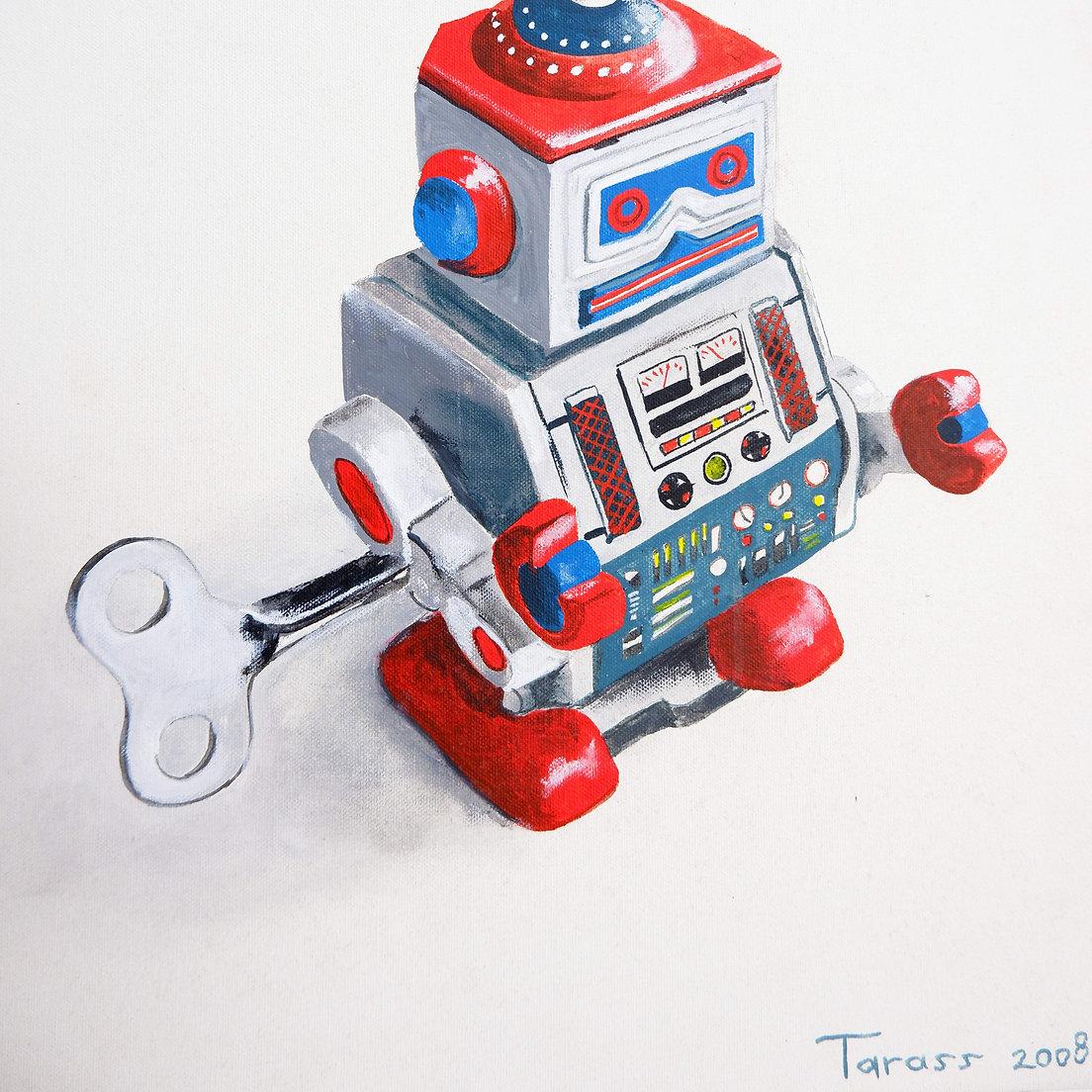 Paar „Robot“-Gemälde auf Leinwand von Tarass - 2008 im Angebot 8
