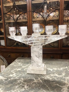 Pair of Rock Crystal 5 Light Candelabras