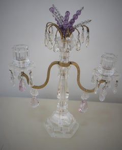 Pair of Rock Crystal Candelabras