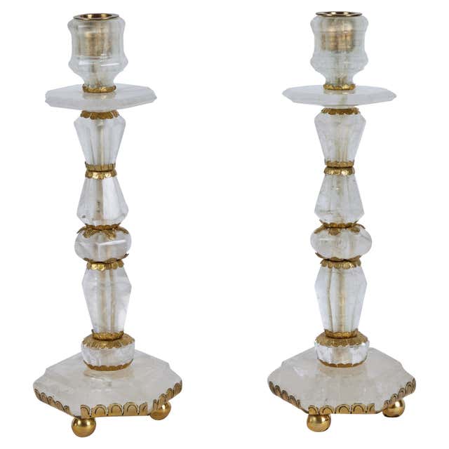 Rock Crystal Candlestick Table Lamp For Sale at 1stDibs | crystal ...