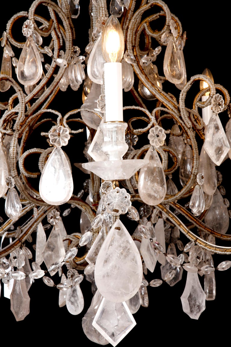 Pair of Rock Crystal Chandeliers For Sale at 1stdibs
