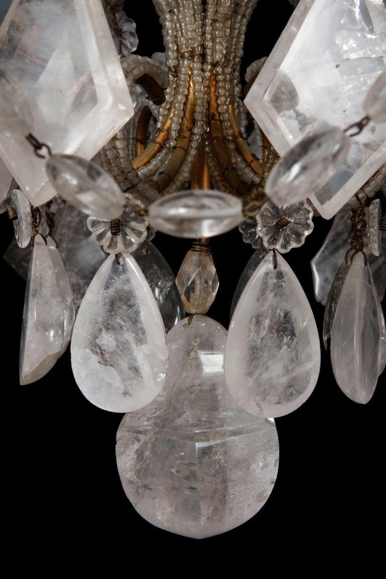 Pair of Rock Crystal Chandeliers For Sale at 1stdibs