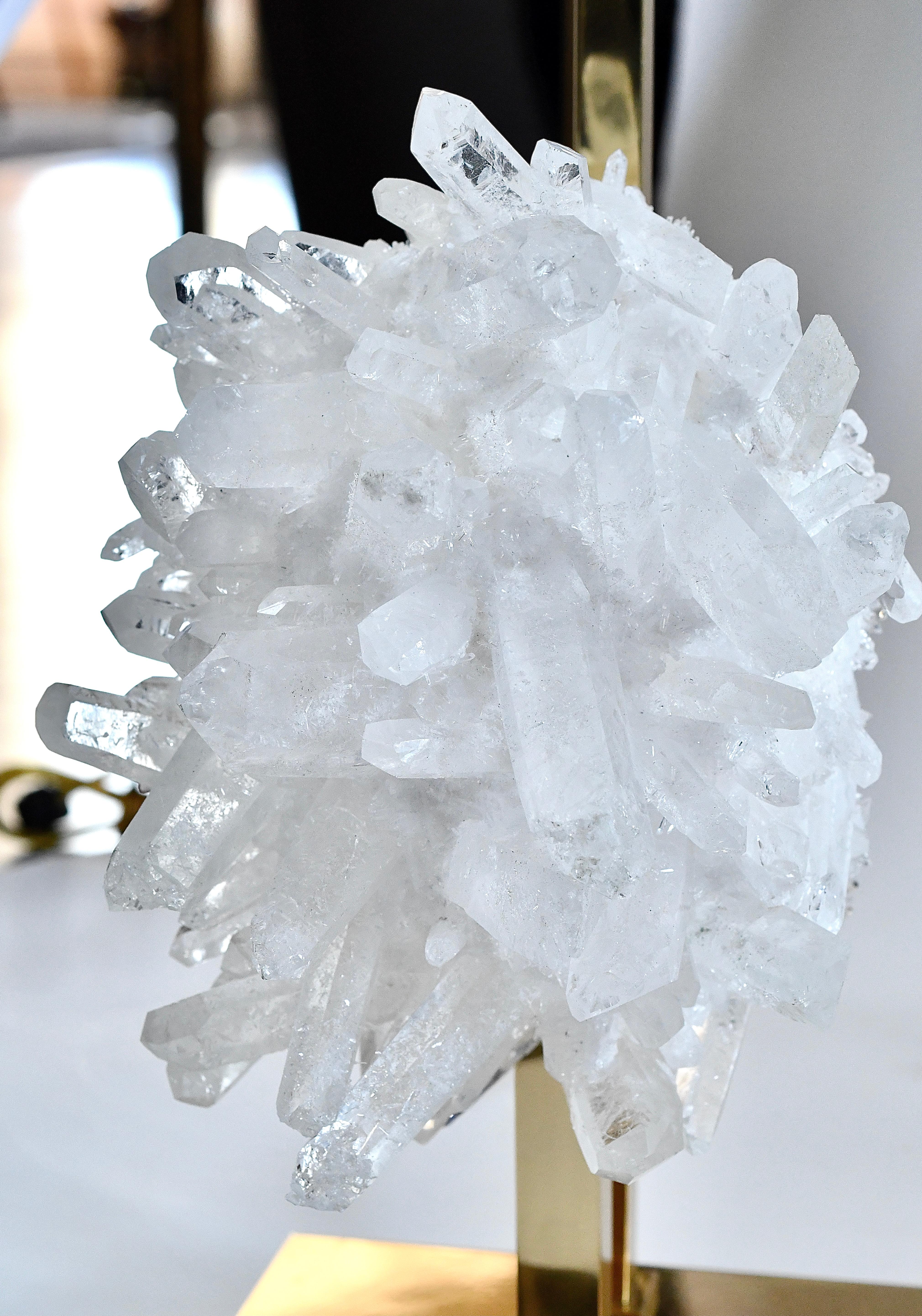 Pair of Rock Crystal Cluster Lamps by Phoenix In Excellent Condition For Sale In New York, NY