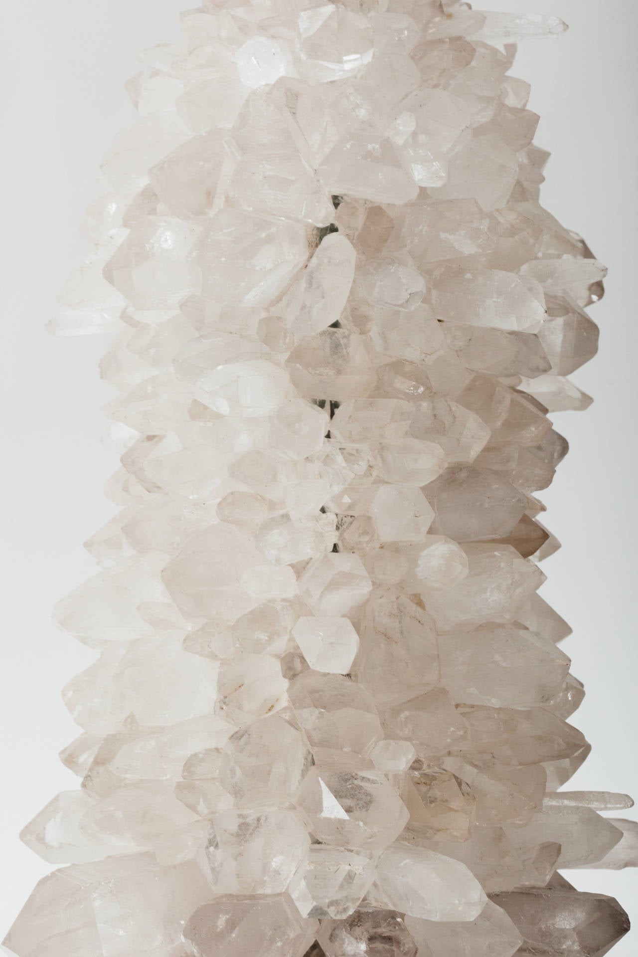 American Pair of Rock Crystal Cluster Lamps