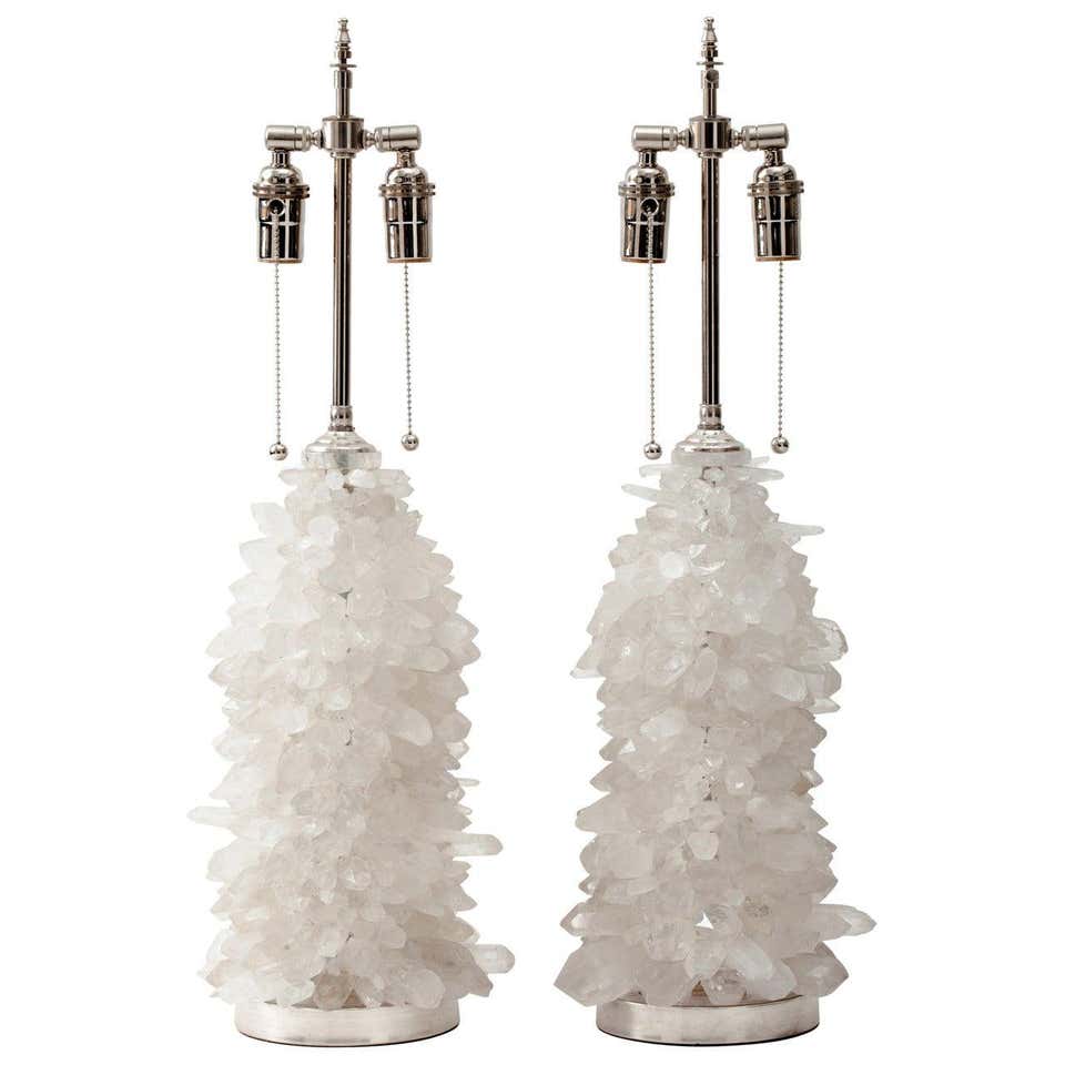 Rock Crystal Cylinder Sculpture Lamps For Sale at 1stDibs