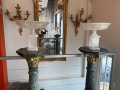 Pair of Rock Crystal Decorative Small Urns