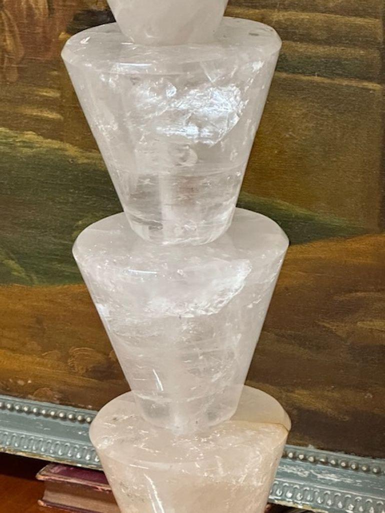 Pair of Rock Crystal Lamps In Good Condition For Sale In Dallas, TX