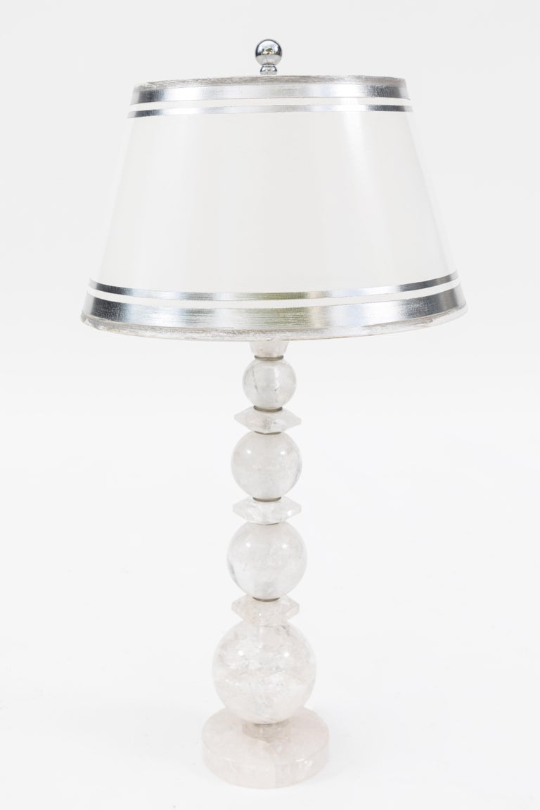 Pair of Rock Crystal Lamps In Good Condition In Los Angeles, CA