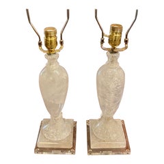 Pareja de lámparas de cristal de roca de Brasil