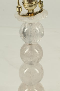 Pareja de lámparas de cristal de roca sobre bases de malaquita, Siglo XX