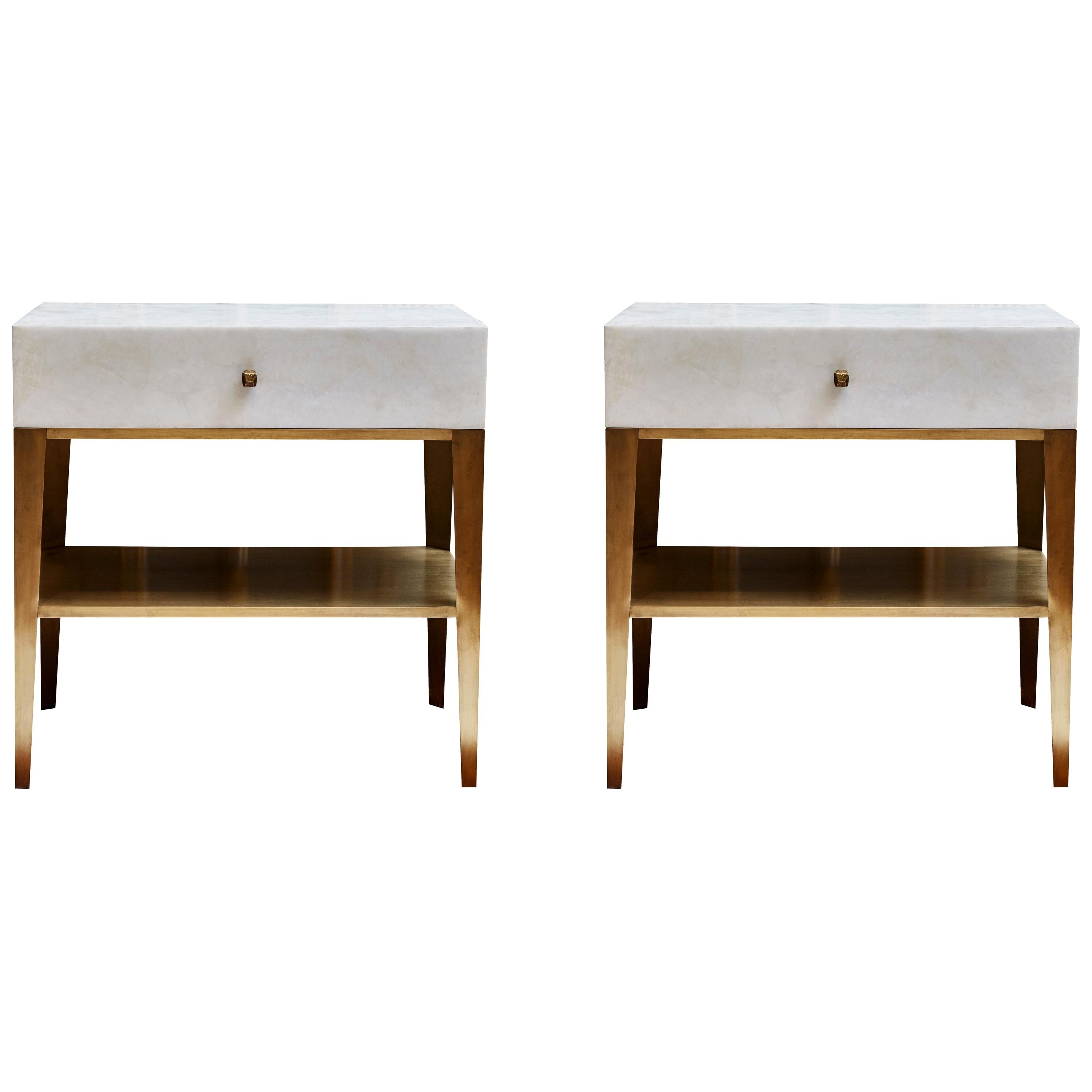 Coppia di comodini in cristallo di rocca di Studio A Glustin