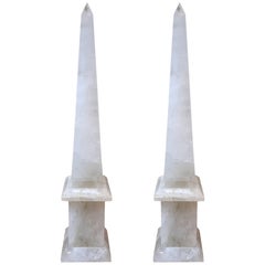 Pair of Rock Crystal Obelisk