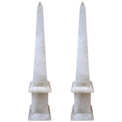 Pair of Rock Crystal Obelisk