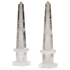 Pair of Rock Crystal Obelisks, circa 1950