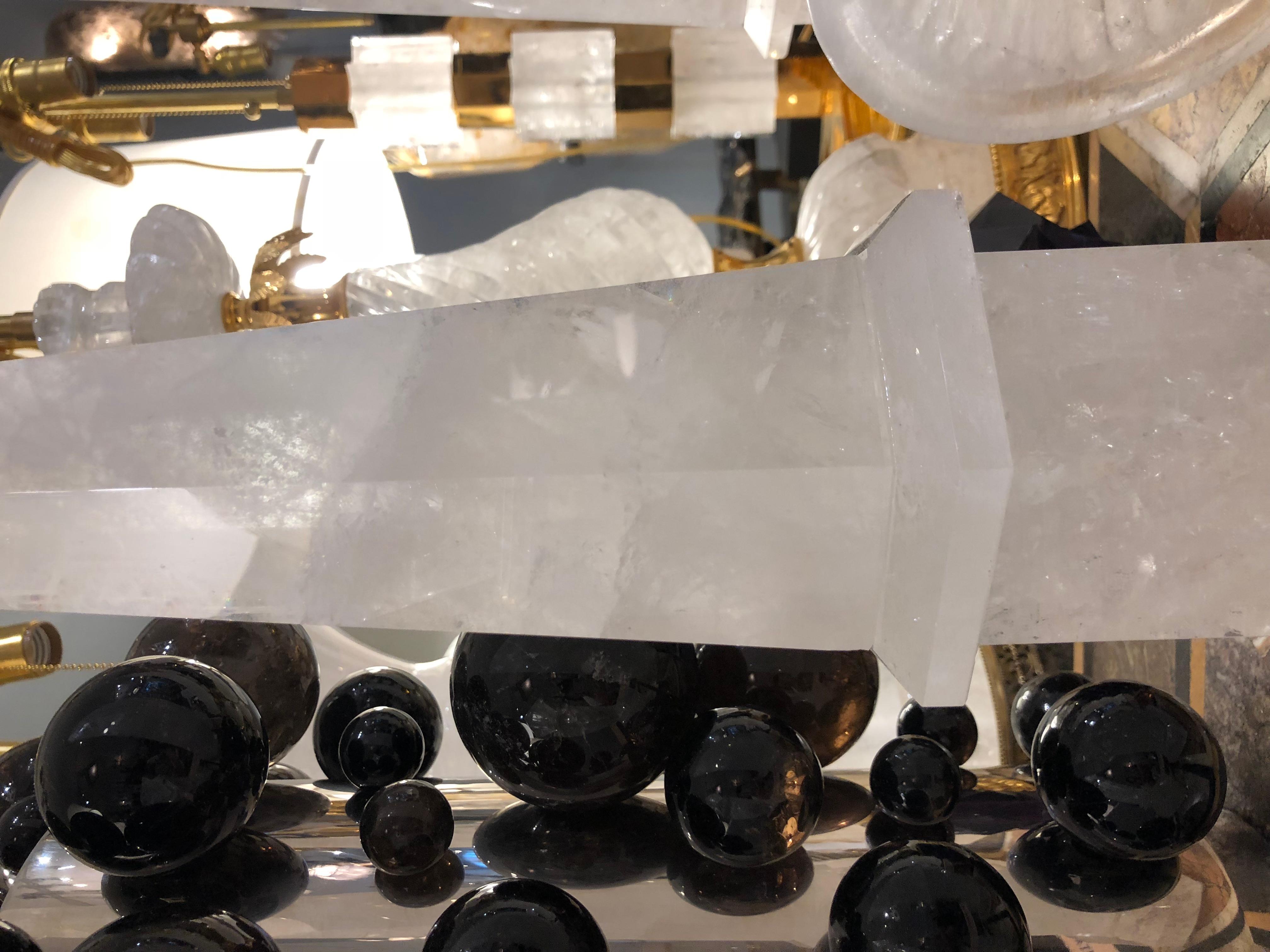 Contemporary Pair of Rock Crystal Obelisks For Sale
