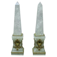Pareja de Obeliscos de Cristal de Roca