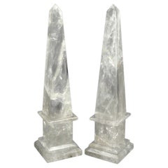 Pair of Rock Crystal Obelisks From South America