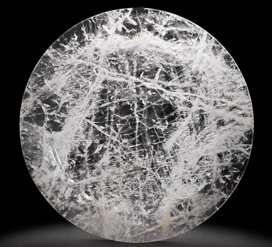 Pair Of Rock Crystal Quartz Chargers Plates, Modern Style For Sale 3