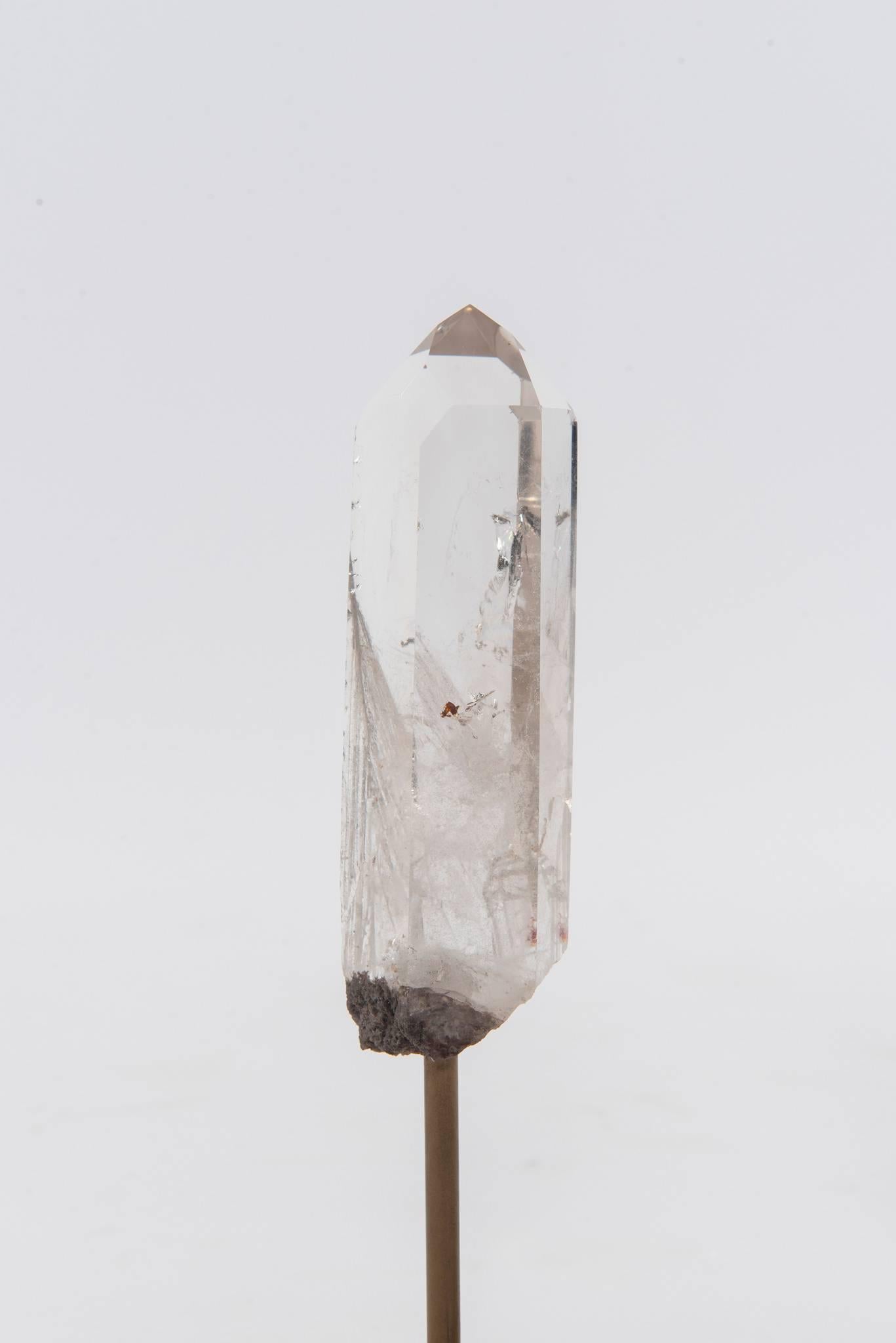 Modern Pair of Rock Crystal Quartz Points on Stands