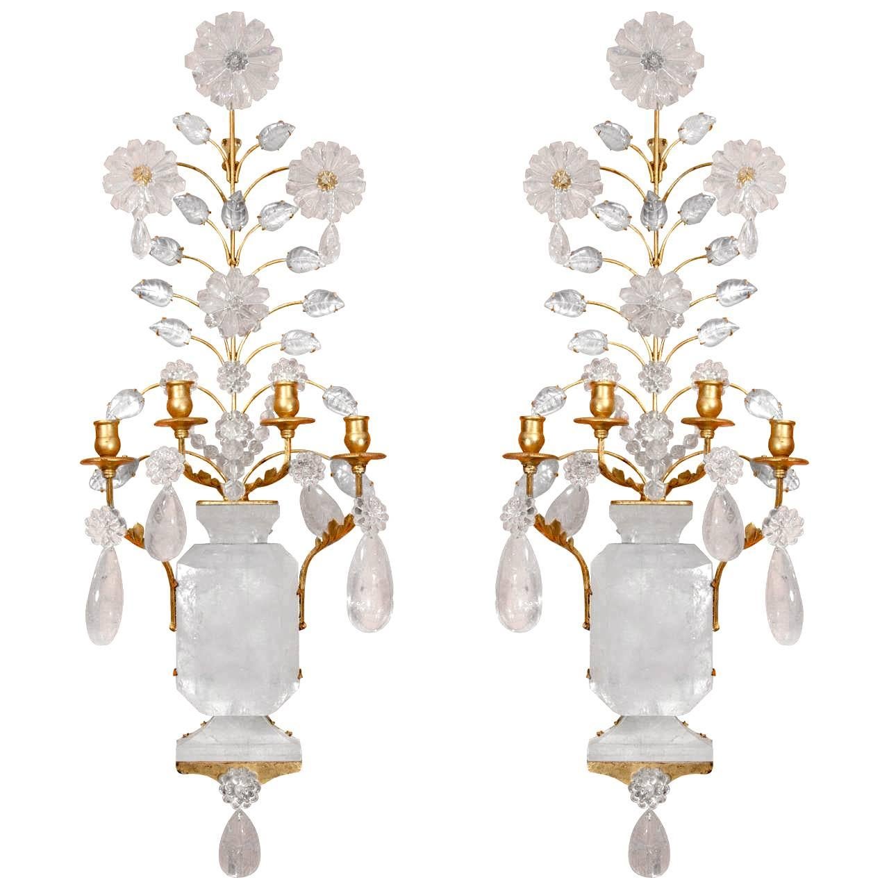 Pair of Rock Crystal Sconces