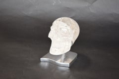 Pair of Rock Crystal Skulls on Stand